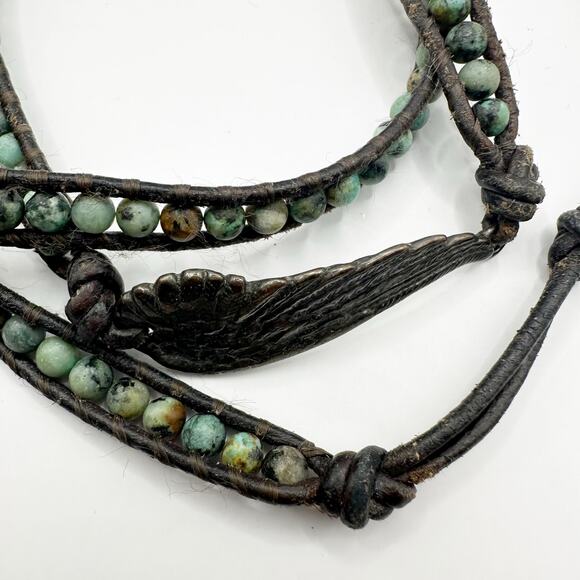 SOAR Wrap Bracelet Beaded Feather Angel Wing Beads Boho Festival Western - Picture 6 of 12